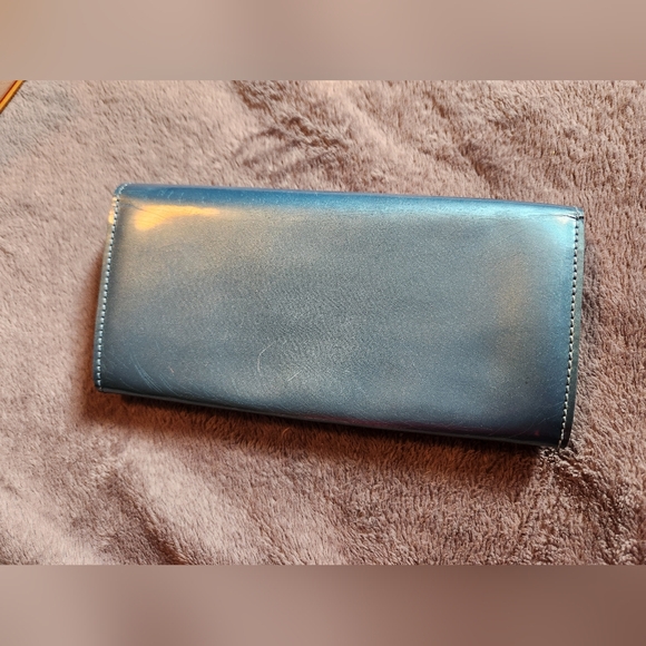 Christian Dior Metallic Blue Patent Long Wallet - Picture 4 of 9